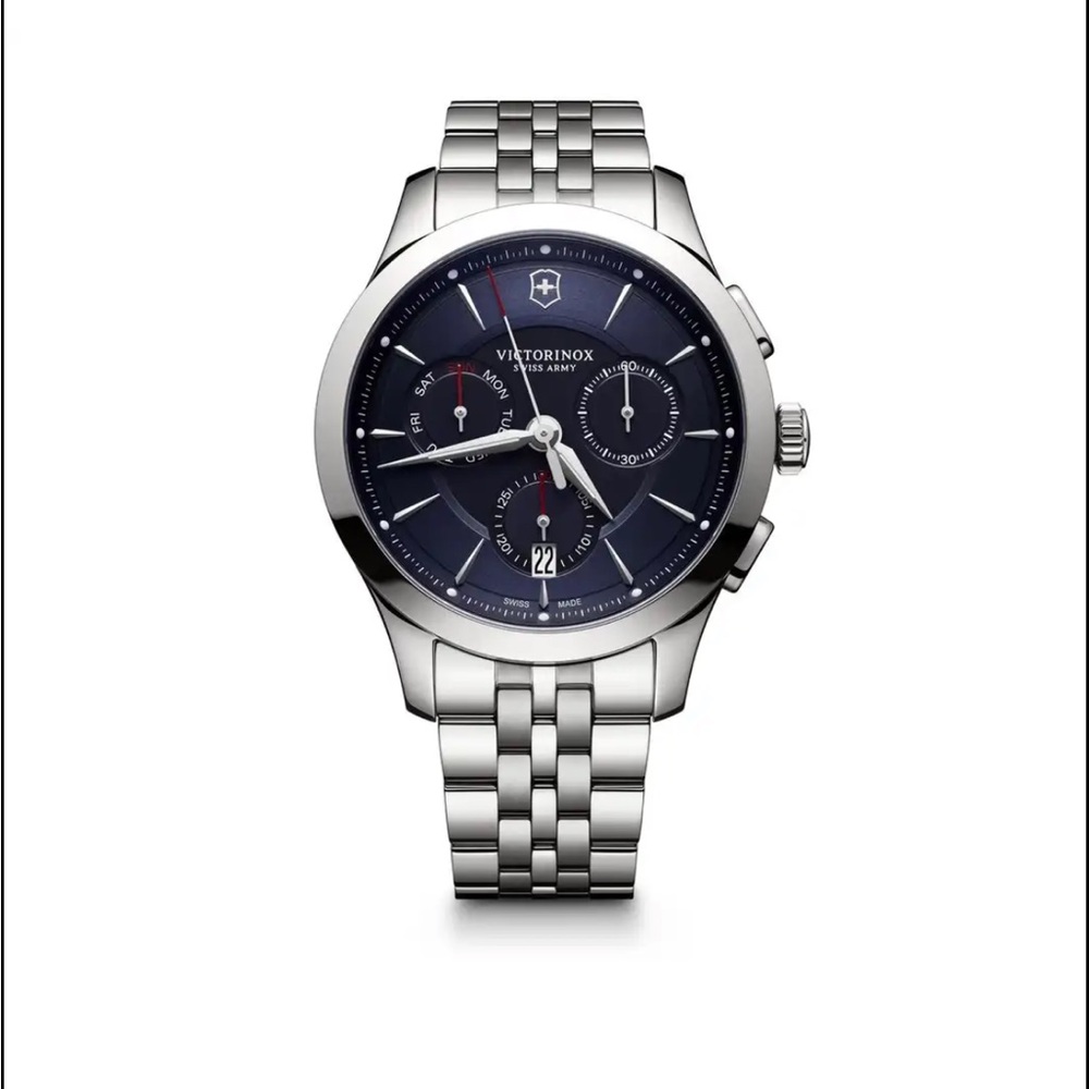 Victorinox Men’s Alliance Chronograph Watch. Stainless Steal, Blue Face, 44mm